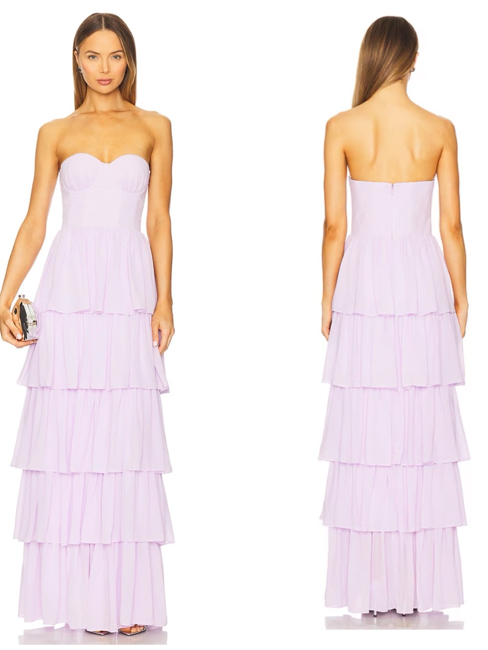 NWT Lovers and Friends Hattie Long Maxi Strapless Gown in Lilac Size Women’s XS